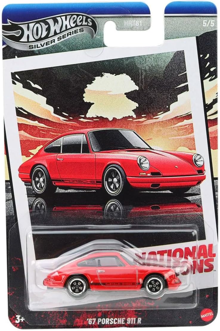 Hot Wheels National Icons Collection Silver Series – 5-Car Die‑Cast Bundle, 1:64 Scale, Ages 3+ (HRT81‑956G)