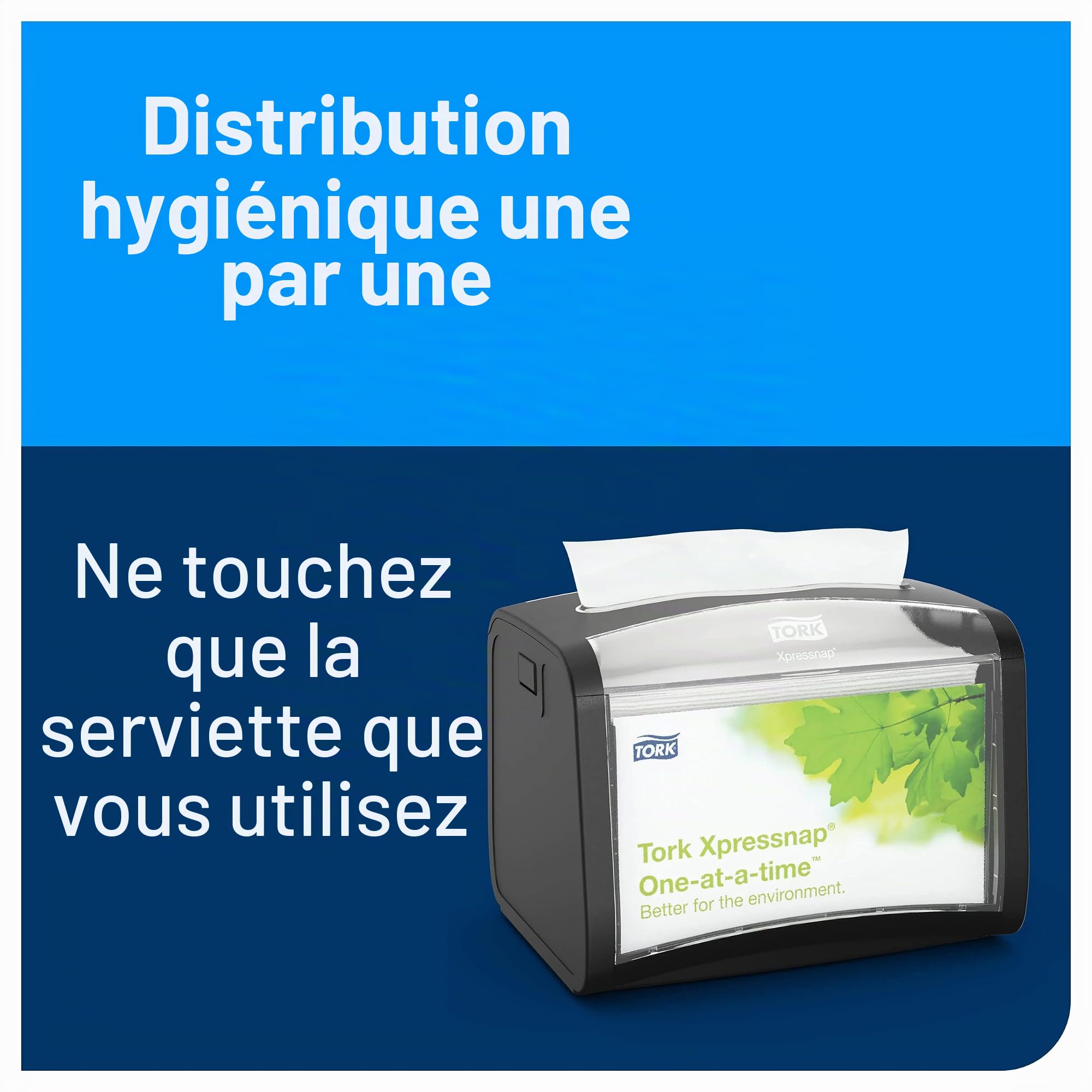 Tork Xpressnap Serviette enchevêtrée, 15840, 8 x 500 serviettes, douce | pliage 1/2 2 plis, pour distributeur N4, blanche, extra