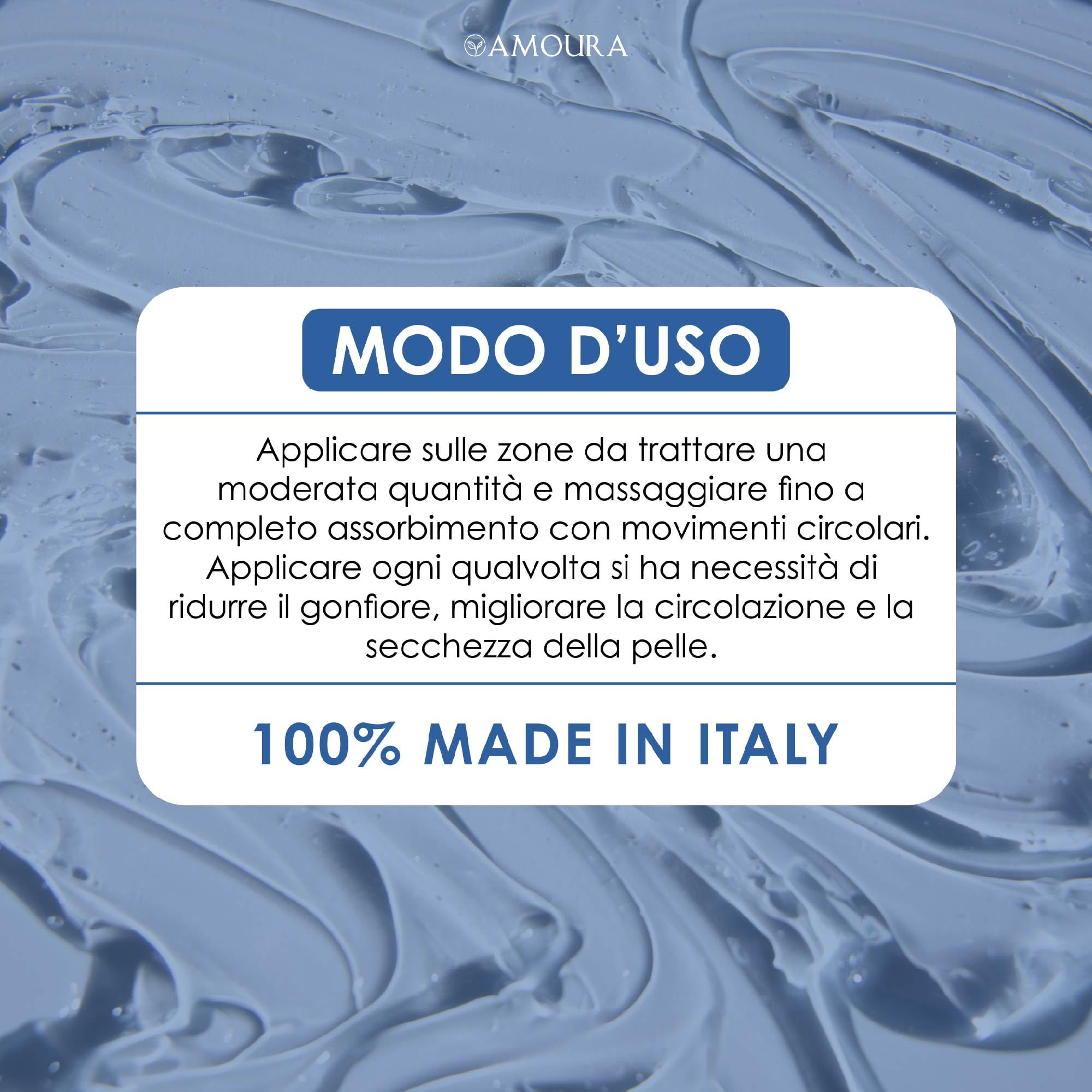 Amoura Crema Vene Varicose e Capillari - 100 ml - Crema Gambe Stanche e Pesanti - Made in Italy