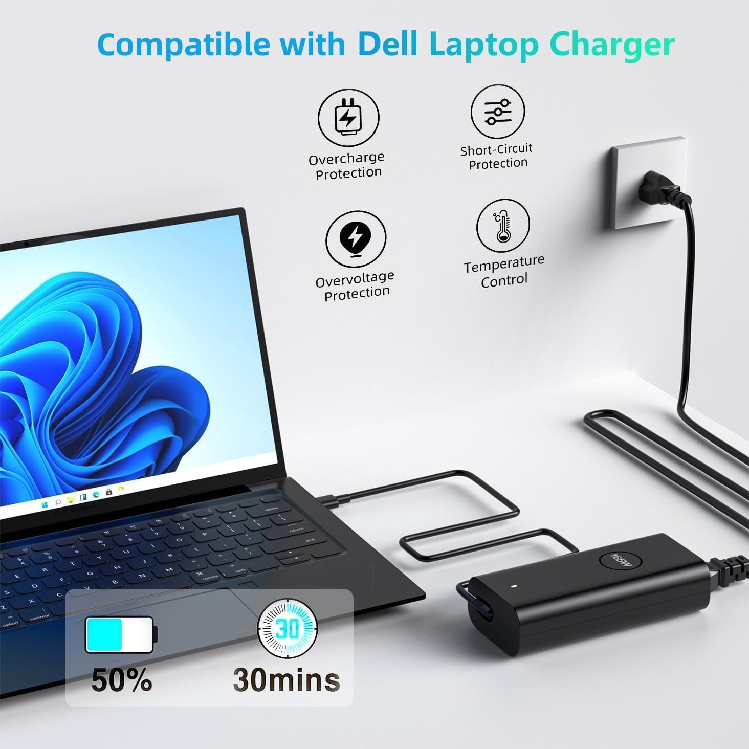 165W Laptop Charger Compatible with Dell Precision 5680 5690 3581 3580 Pro Max 16 Premium Pro Max 16 Plus 18 Plus MC14250 MC16250 USB C AC Adapter Power Cord