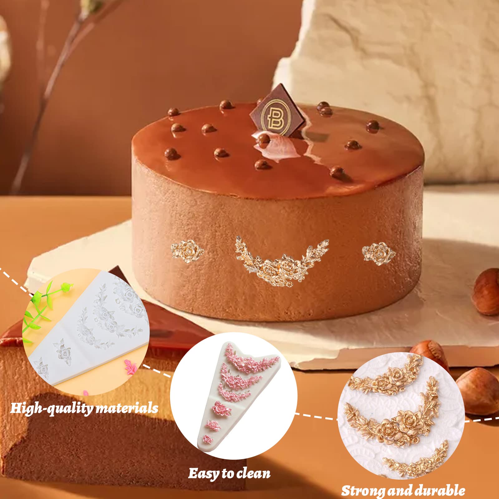 Oldes En Fora De Flor De Durazno, 4 Unidades, Oldes De Silicona Para Decoración De Pasteles