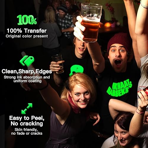 Miniatura 10 de CenDale Película de transferencia DTF con purpurina, 8.5 x 11 pulgadas, 30 hojas de película DTF con purpurina colorida para trucos de sublimación,