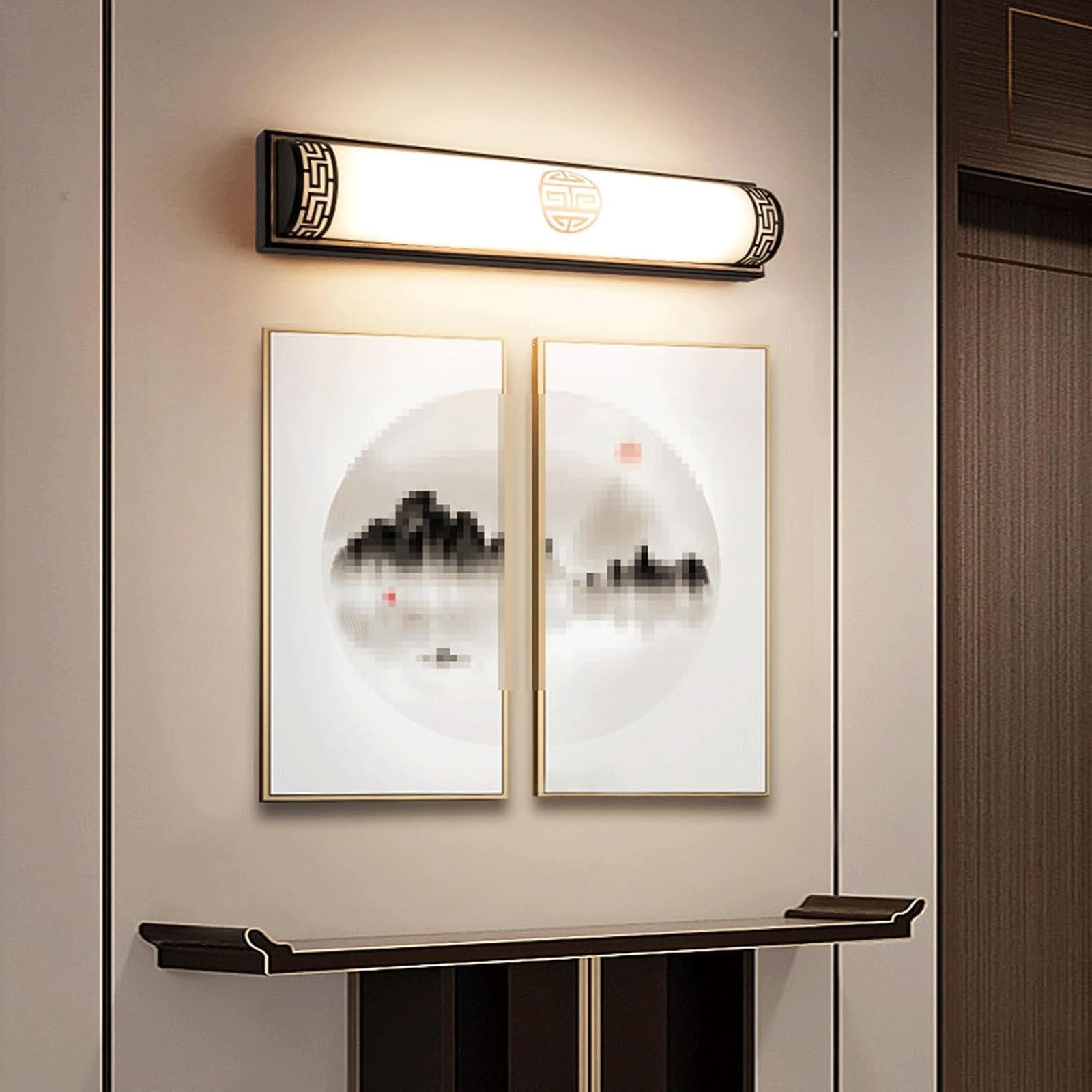 Aplique de Pared, Luces de tocador, Barra de luz de tocador de baño de acrílico, 3000k, Accesorios de iluminación de baño LED sobre Espejo, fácil de Instalar(Noir,62cm)
