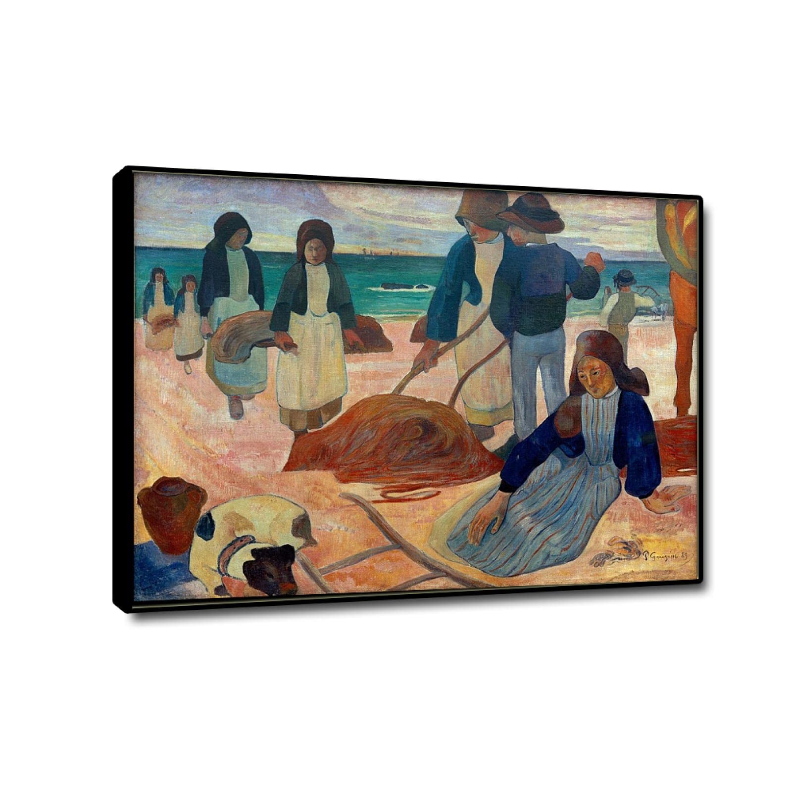 Schwarzer Rahmen-Leinwandbild-Paul Gauguin Poster und Kunstdruck-Berühmte Leinwand Gemälde Reproduktionen-'Kelp-Sammler II'Druck auf Leinwand-Landschaft Leinwand Wandkunst Bilder 40x55cm(16x22in)