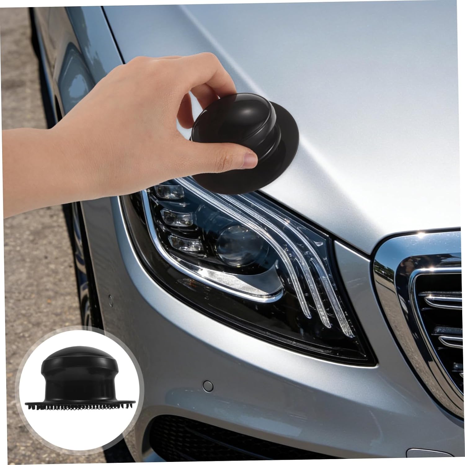 Ciieeo 4pcs Car Cleaning Handle Grip for Wax Applicator Pads and Buffing Pads, Ergonomic Plastic Round Grip Handles Measuring 8.3x7.3x3.7cm, for Car Detailing and Polishing Tasks