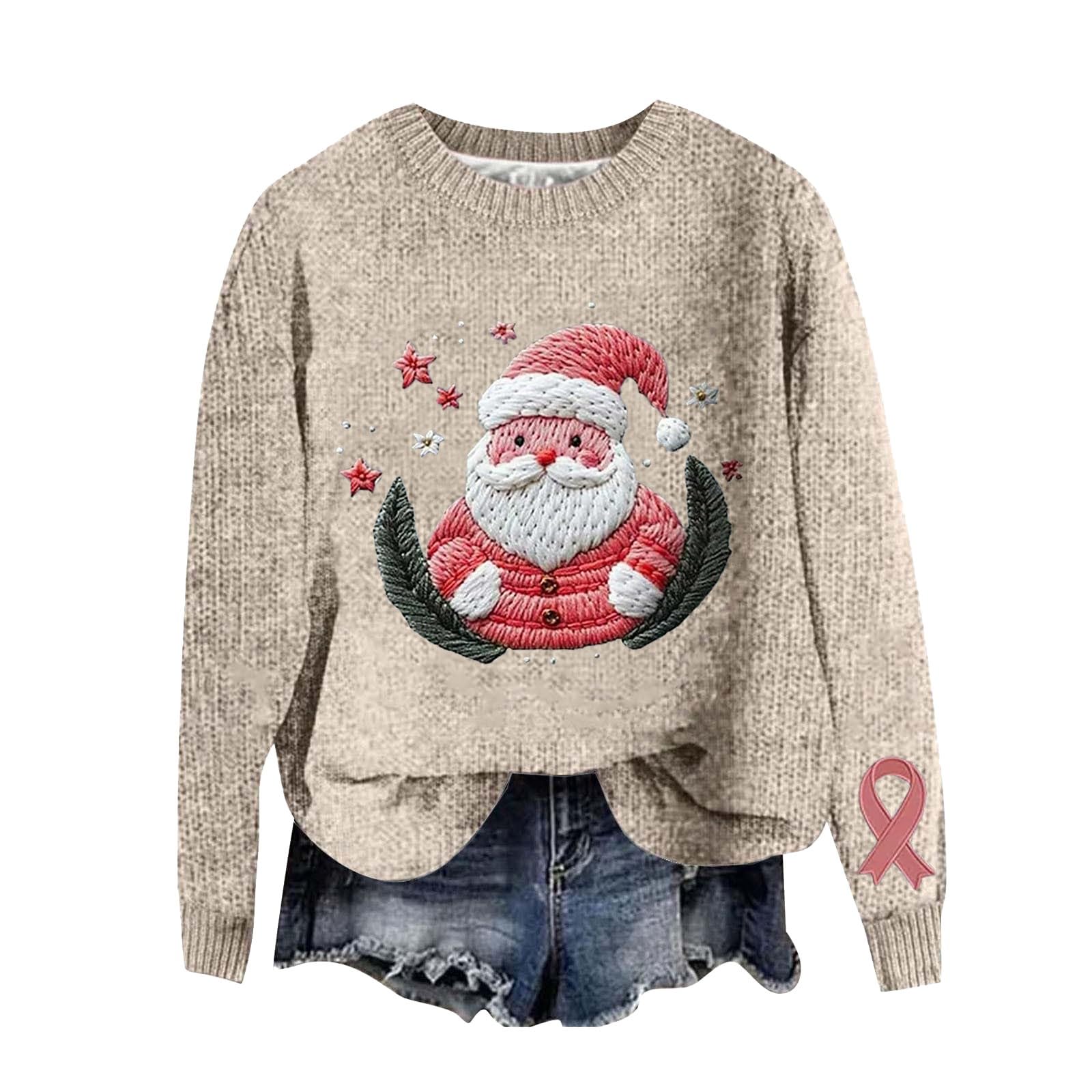 Pull De Noël Femme Lumineux – Sweat à Manches Longues Polaire – Déguisement Père Noël Rigolo – Pour Fêtes, Soirées