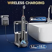 Vista 5 de Cepillo de dientes eléctrico con hilo dental combinado en uno, cepillo de dientes profesional para limpieza de dientes y hilo dental, eliminación