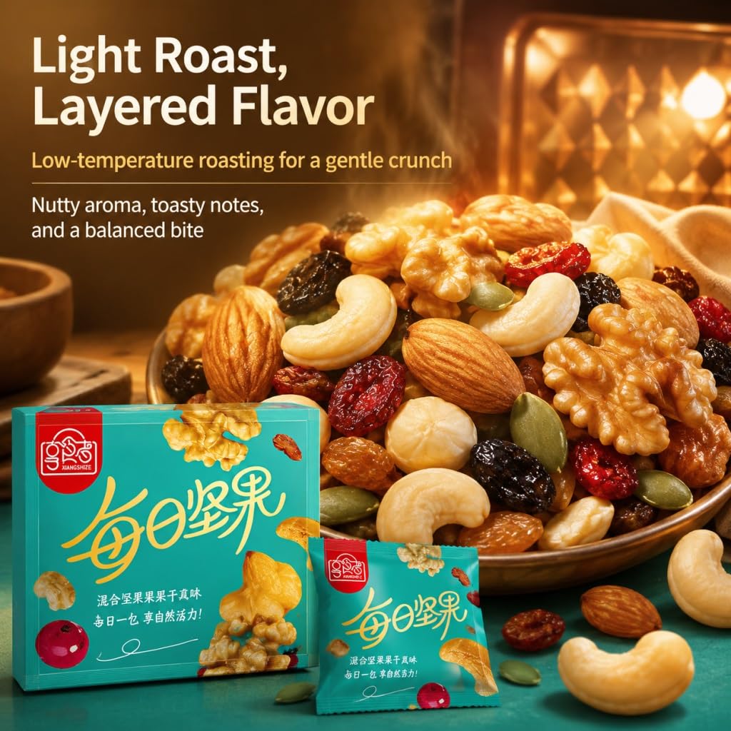 Paquetes Diarios De Refrigerios Nueces Mixtas Y Frutas Secas, 25 G X 50 Bolsas, Ligeramente Tostados, Sin OGM, Azúcar Agregada, Energéticos Saludables For Llevar