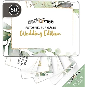 Fotospiel Wedding - The Original from snaPmee - 50+4 Photo Tasks - Wedding Game for Guests and Bride and Groom Eucalyptus