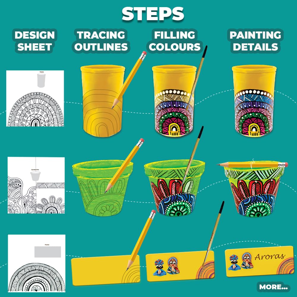 Toykraft: Kit de pintura de bricolaje | Bonanza de terracota | Actividad creativa | Arte y manualidades | Para niños de 7 años | Regalos para niñas y niños | Kit de arte y manualidades para niños |
