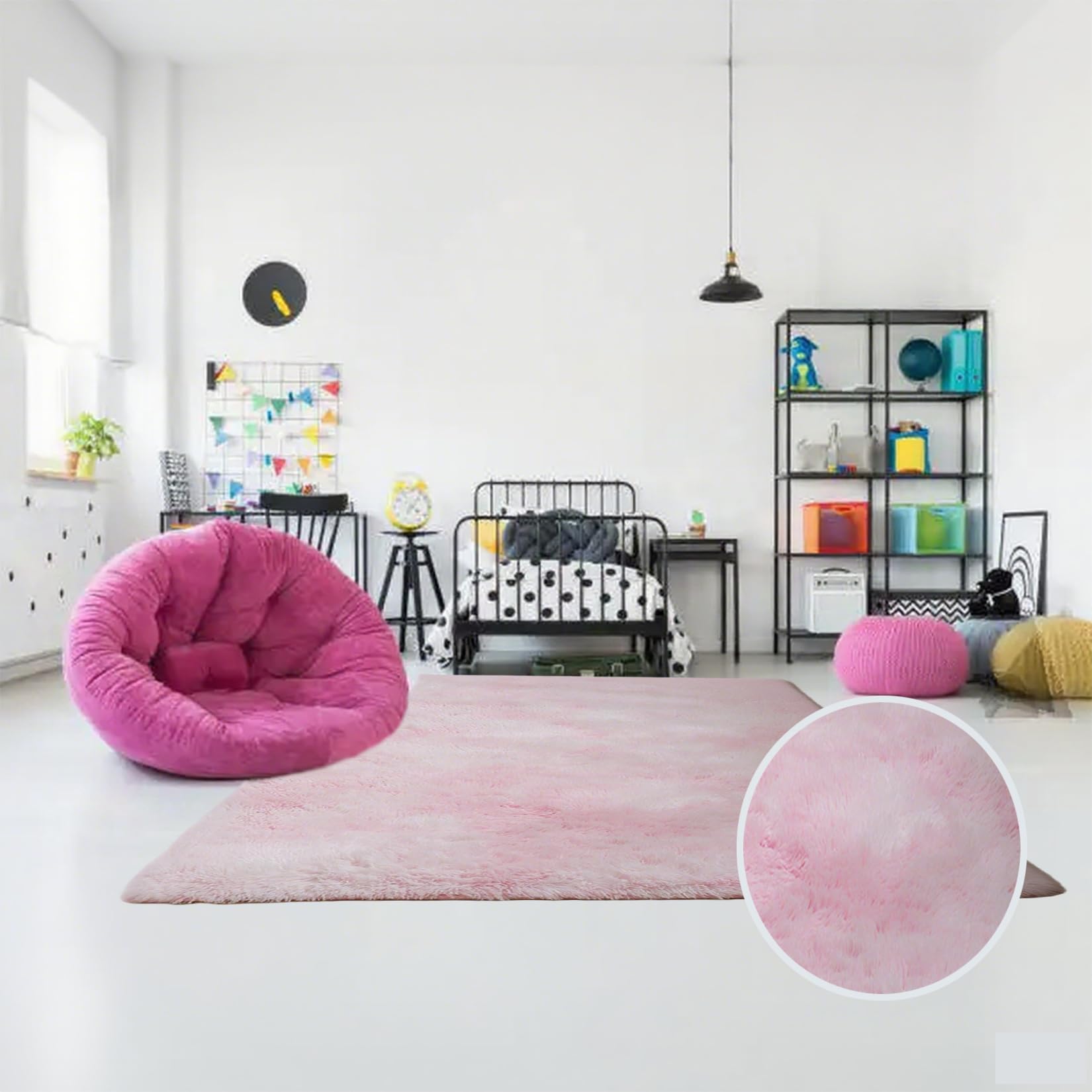 Antypoślizgowy różowy dywan o wymiarach 230 x 120 cm, miękki w dotyku, gruby dywan do sypialni, salonu, pokoju dziecięcego, ciepła i przytulna wykładzina podłogowa