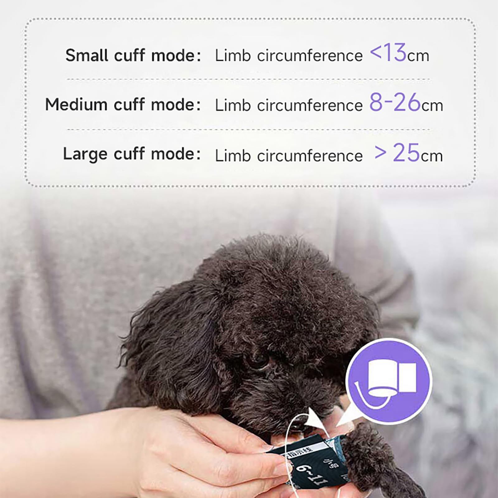 Monitor De Presión Arterial para Perros Y Gatos, Esfigmomanómetro Electrónico Digital con 3 Brazaletes Y Pantalla LCD De 2.8 Pulgadas, 3 Modos Y Memoria para 100 Registros De Datos