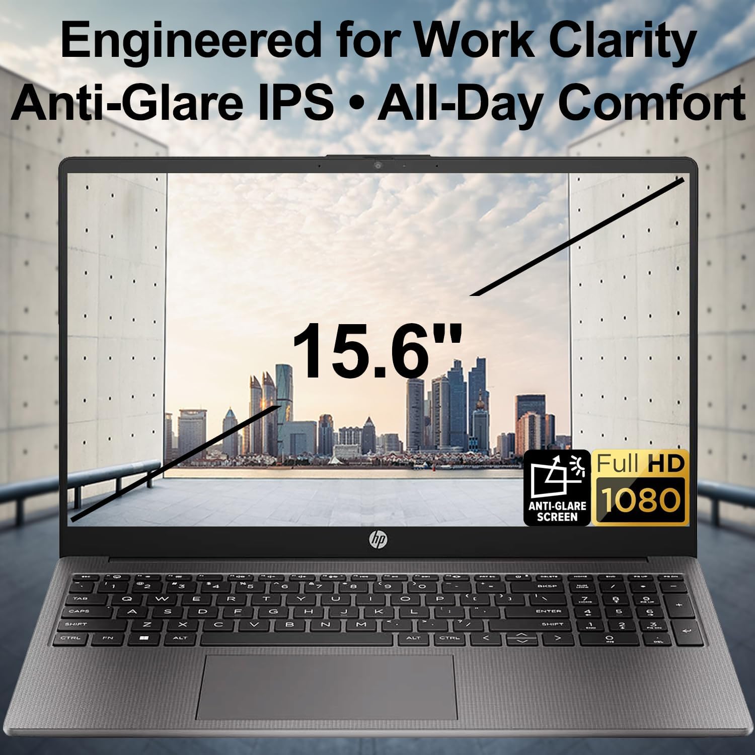 HP 255 G10 Laptop 15.6" FHD Anti-Glare, AMD Ryzen 5 7530U (Beats i7-1365U), 8GB RAM, 756GB Storage(256GB SSD, 500GB External Drive), WiFi 6, Windows 11 Pro, MS 365 for the Web, WOWPC 3-in-1 Bundle