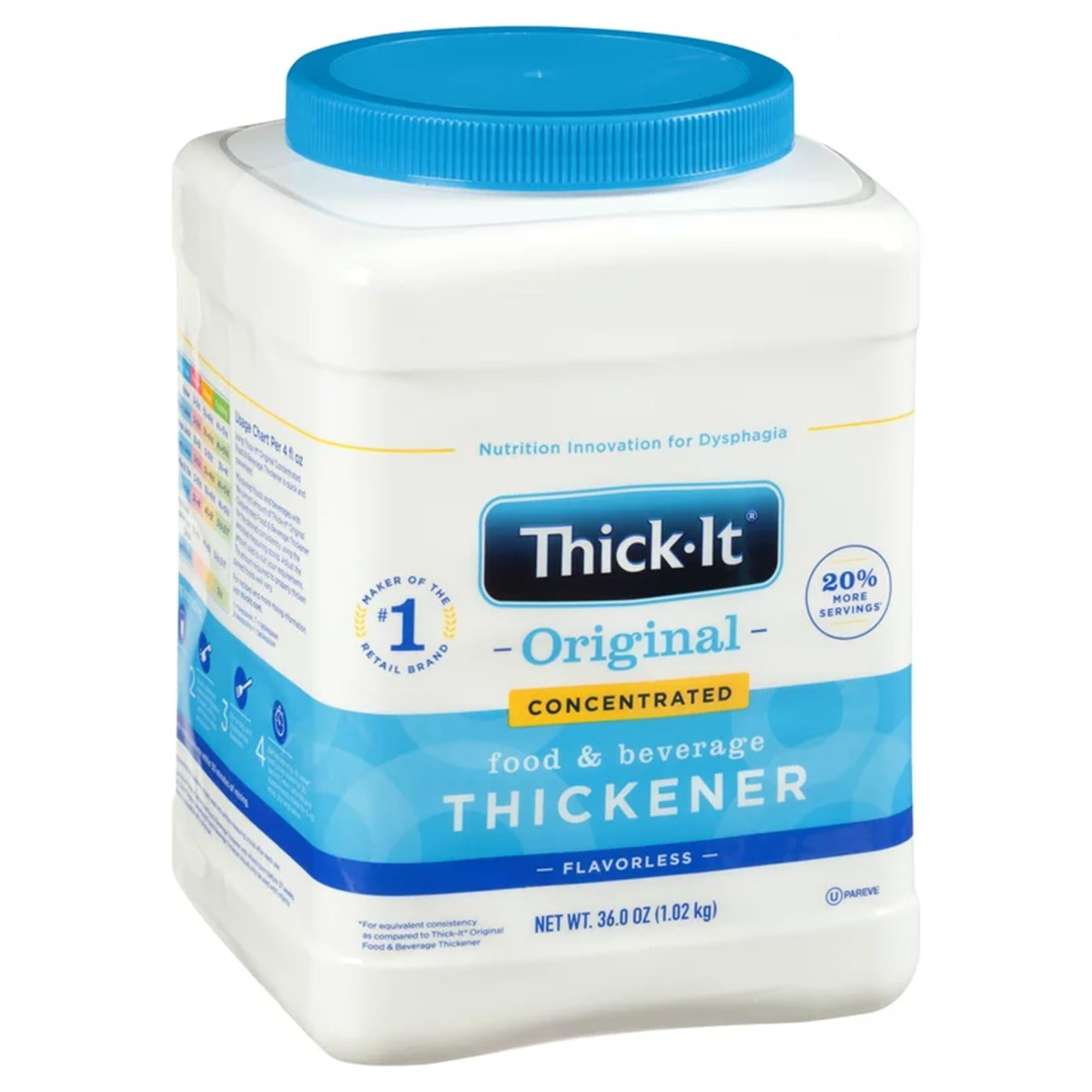 Thick-It Original Concentrated Food & Beverage Thickener, Flavorless Powder for Dysphagia (IDDSI), Easy-to-Mix & Instant Dissolve, Swallowing Aid, Used in Hot & Cold Food, 10 oz Canister