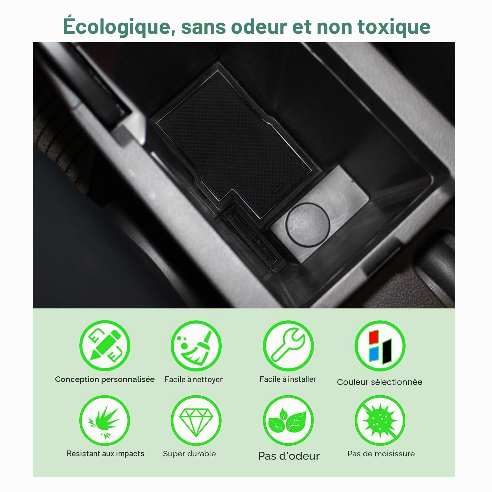 GAFAT Suzuki SX4 S-Cross Hybird III 2022-2024 2025 2026 Tapis Antidérapants, Tapis en Caoutchouc Console Centrale, Porte-Gobelet, Couture Porte, Suzuki S-Cross Accessoires (Noir)