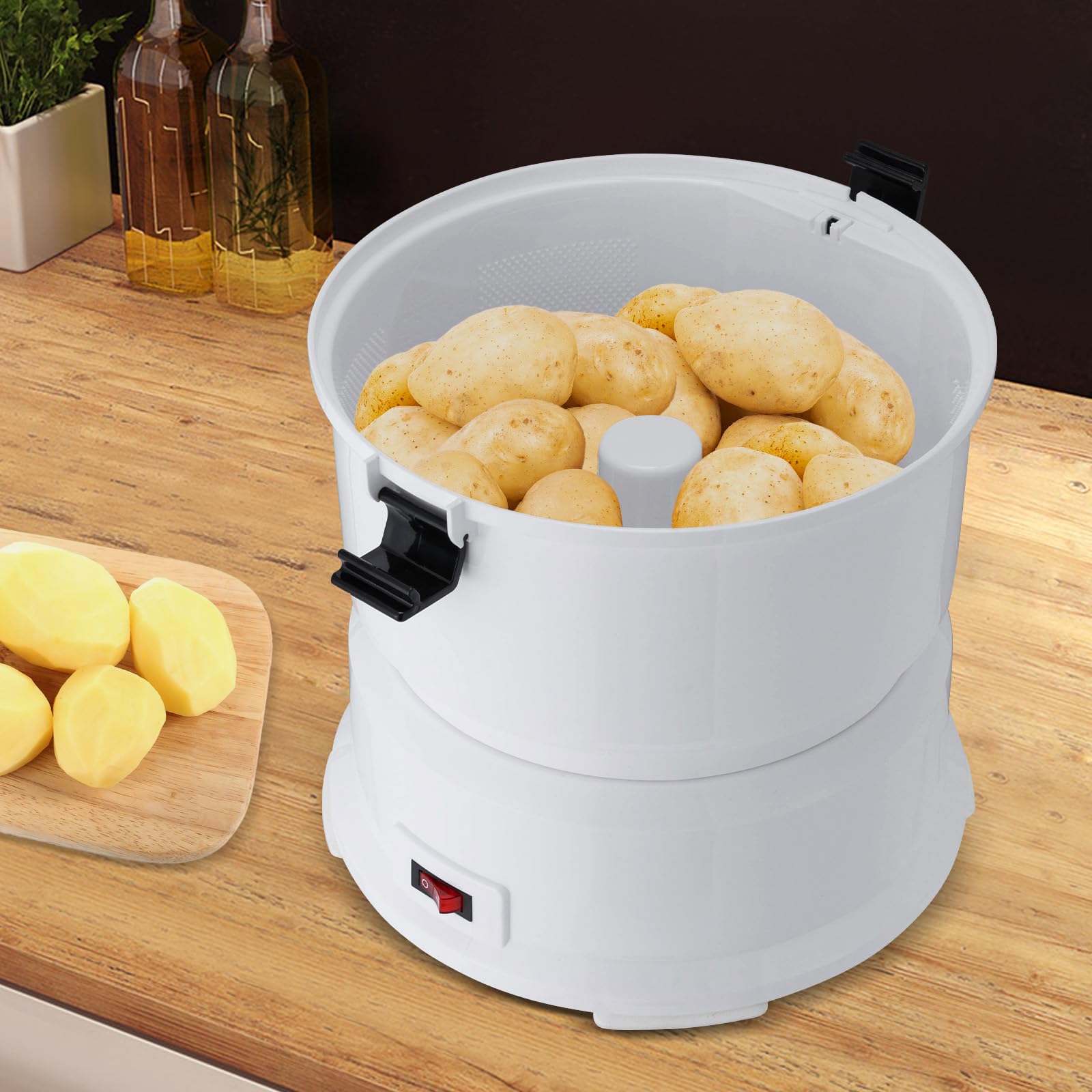 Pelapatate Elettrico Patate Multifunzione Lame Acciaio Inox 430 Motore Rame 85W Macchina Pelare Verdure Capacità 0,8Kg Peeling Rapido 2-4Min, Pelapatate Rapido Uso Domestico