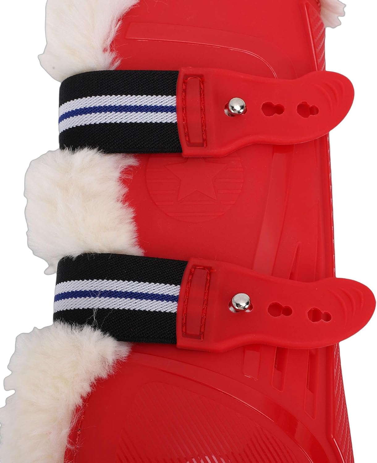 Luqeeg Horse Leg Wrap, Soft Warm Horse Leg Protector, PU Shells Boots Faux Wool Lining Fly Sheets Loop Strap Ergonomic Contoured Equestrian Accessories for Travel & Riding