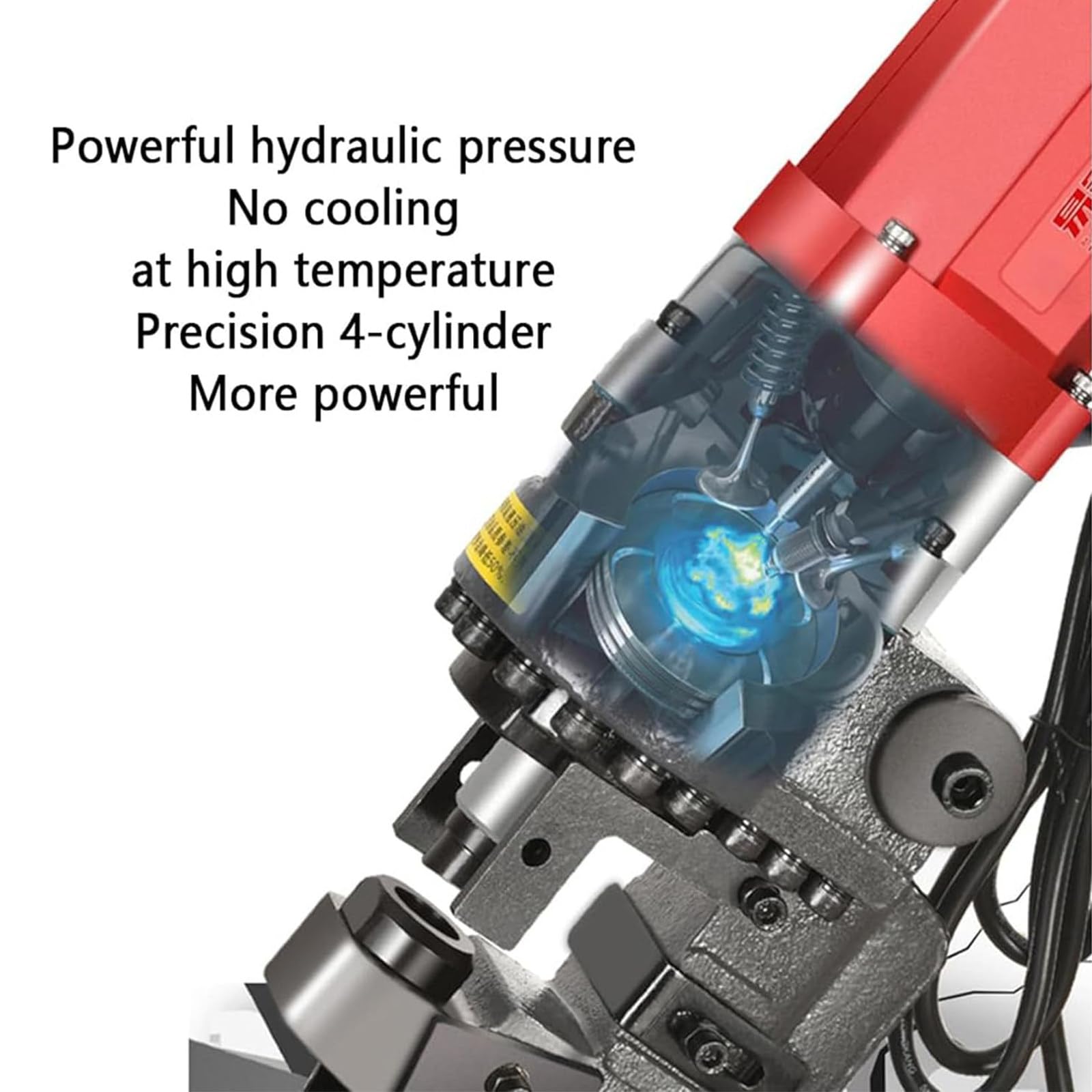 Elektryczny dziurkacz hydrauliczny, dziurkacz metalowy z 5 zestawami dziurkaczy/matryc o średnicy 8,5–20,5mm, do wykrawania w stali, żelazie, aluminium, miedzi i innych,Anglesteel