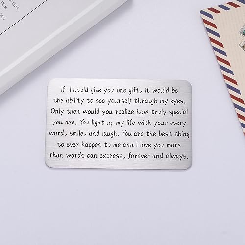 Miniatura 2 de Tarjeta de billetera con texto en inglés "I Love You" para novio, tarjetas de aniversario, regalos para esposo, regalo de pareja para él,