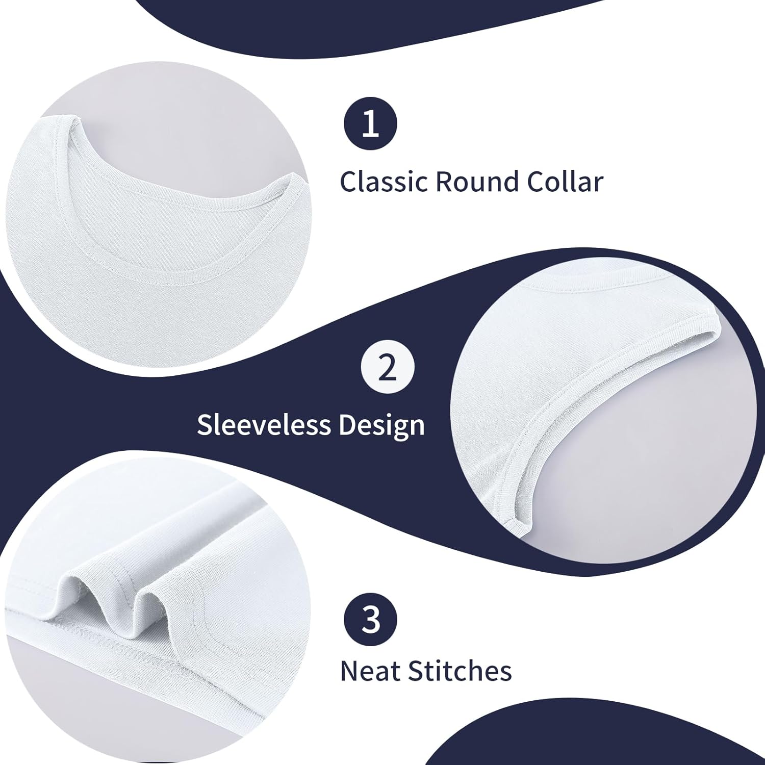 5 Pack Boys Tank Tops Cotton Undershirts Kids Sleeveless Crew Neck Tank Tops for Toddlers Youth(Age 2-16) - Image 3