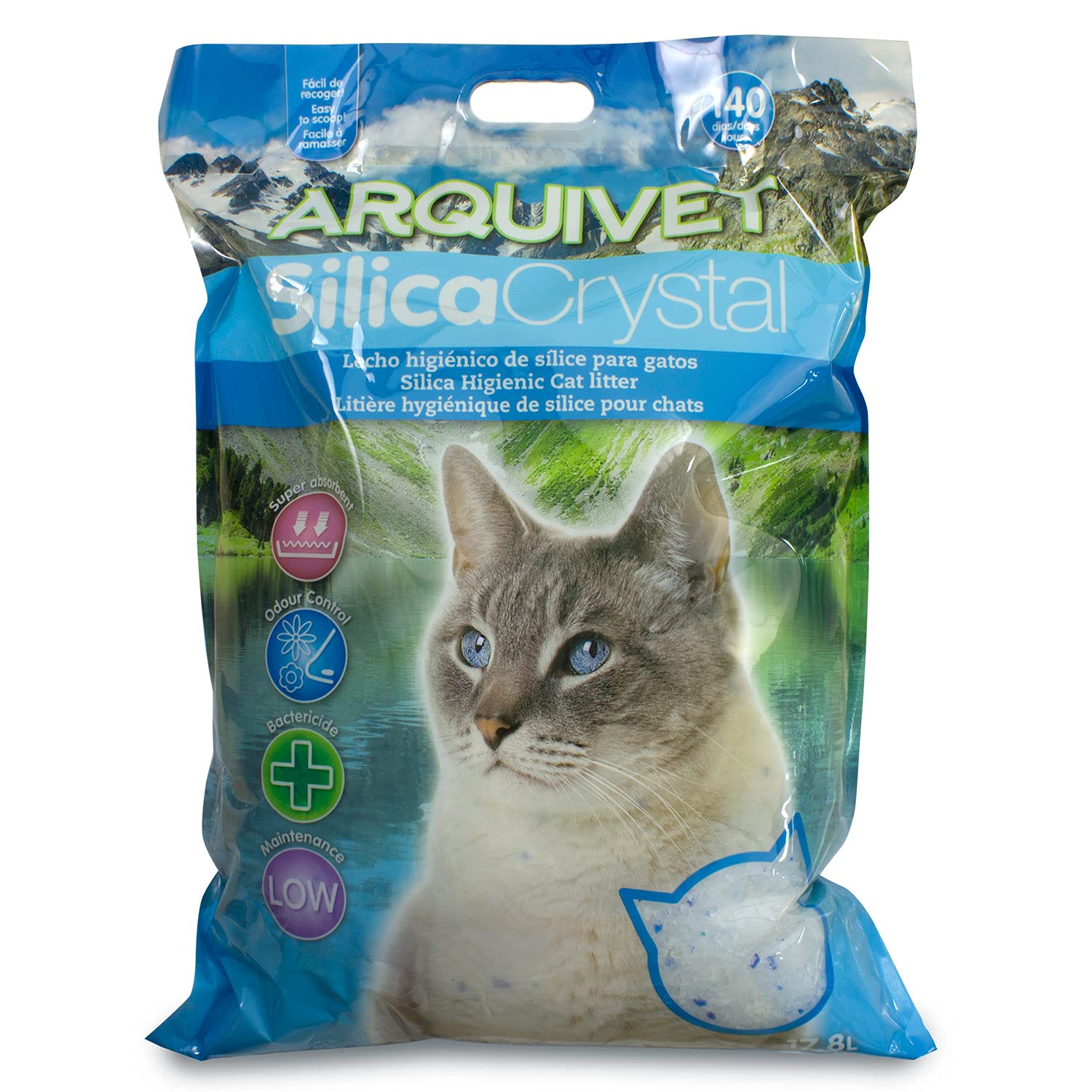 ARQUIVET Pack 2 unità - Silica Crystal - Capacità 17,8 L - Lettiera igienica per gatti, felini - Capacità assorbente - Aiuta ad eliminare odori e batteri