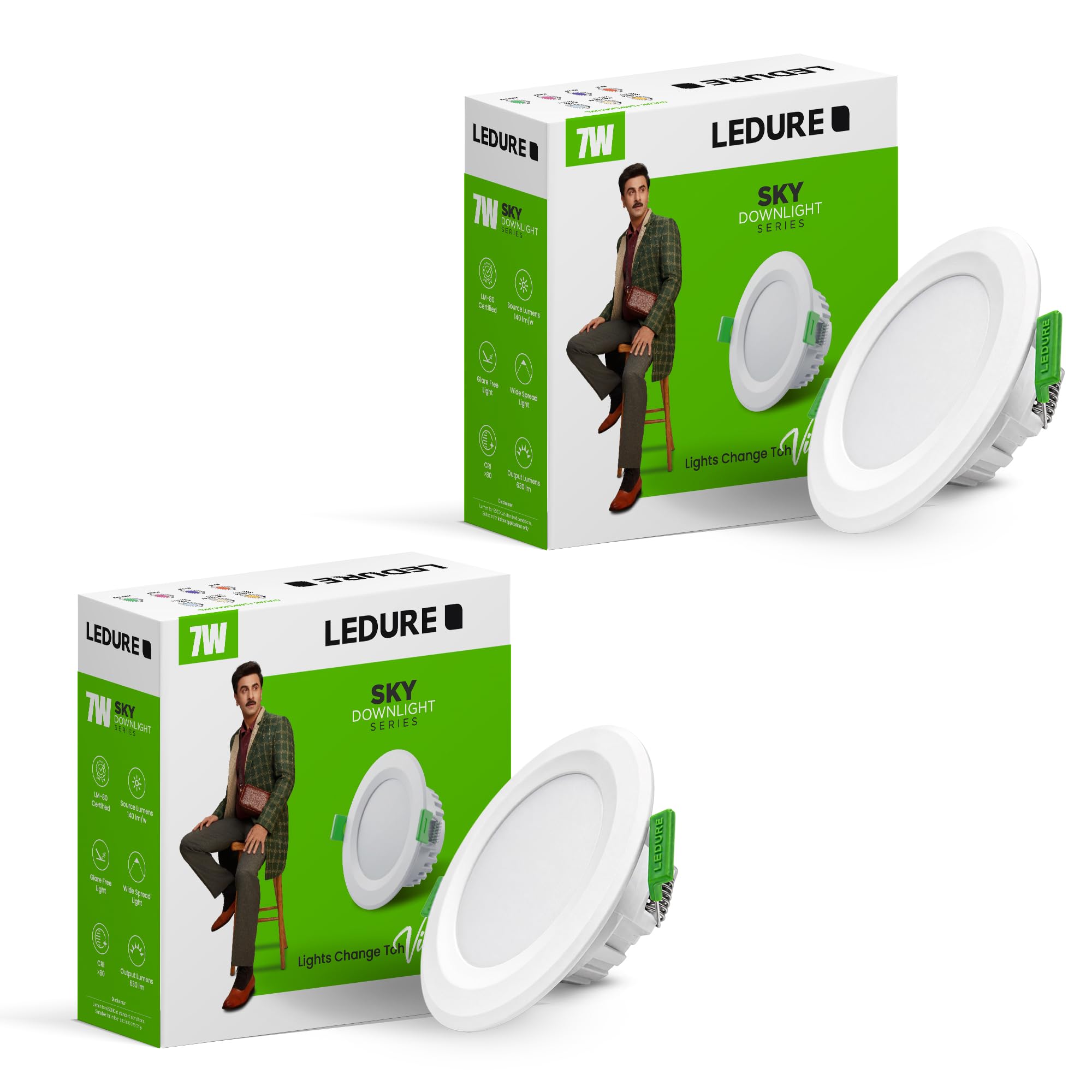 LEDURE 7W Downlight|Round Concealed LED Ceiling Light|WarmWhite,Pack-2-picture-10