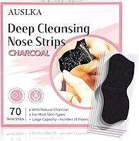 AUSLKA Blackhead Pore Strips (70 Count) - Charcoal Nose Strips for Deep Blackhead Removal & Pore Cleansing