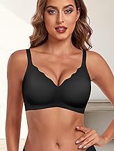 No Underwire Bra for Women Full Coverage V Neck Push Up Wireless Bras for Women