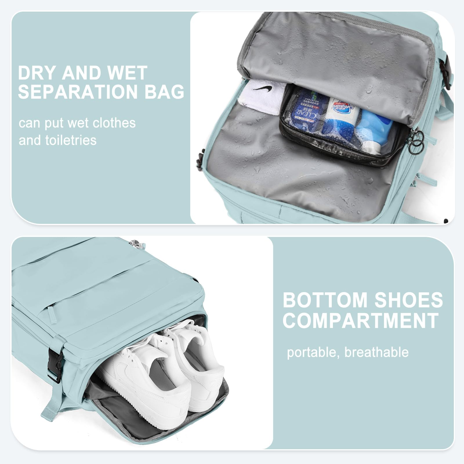 HPLQQ Zaino Bagaglio a Mano Borse da Cabina per Ryanair 40x20x25 Zaino Aereo Zaino da Viaggio donna, Borsa da Viaggio aereo Impermeabile 14 Pollici Zaino Casual Porta PC