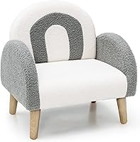 Vista 14 de Sofá Infantil INFANS, Silla Balancín para Niños Pequeños con Estructura de Madera Sólida, Diseño Antivuelco, Tela de Felpa, Sillón para Niños