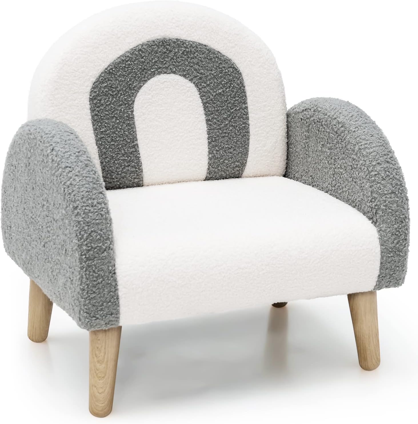INFANS Kids Sofa, Toddler Armchair with Solid Wooden Frame Anti-Tipping Design Plush Fabric, Upholstered Children Chair for Kindergarten Playroom Preschool, Gift for Boys Girls, Toddler Couch