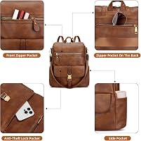 Amazon.com: KKXIU Backpack Purse for Women - Multi-pocket Leather