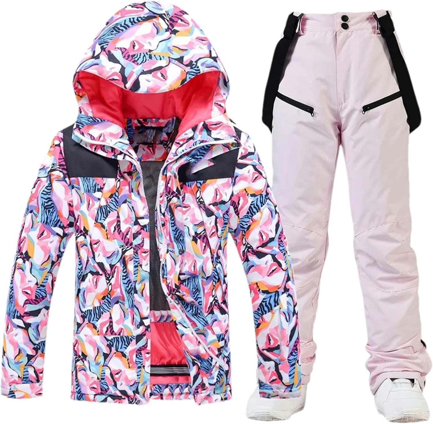 Woman Snowboard Sets Hooded Jacket Pants Women Ski Suit Windproof Snowmobile Female Outfits Clothes