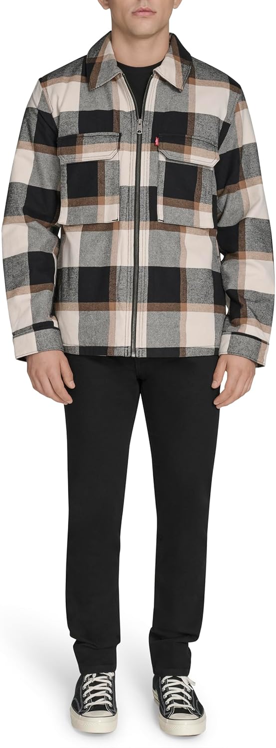 Levi's Mens Two-Pocket Plaid Shirt Jacket - Image 6