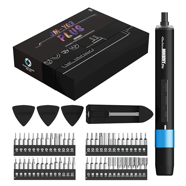 Precision Electric Screwdriver Kit JAKEMY 61 In 1 Manual Automatic Torque Power Screwdriver Set Rechargeable Cordless with LED