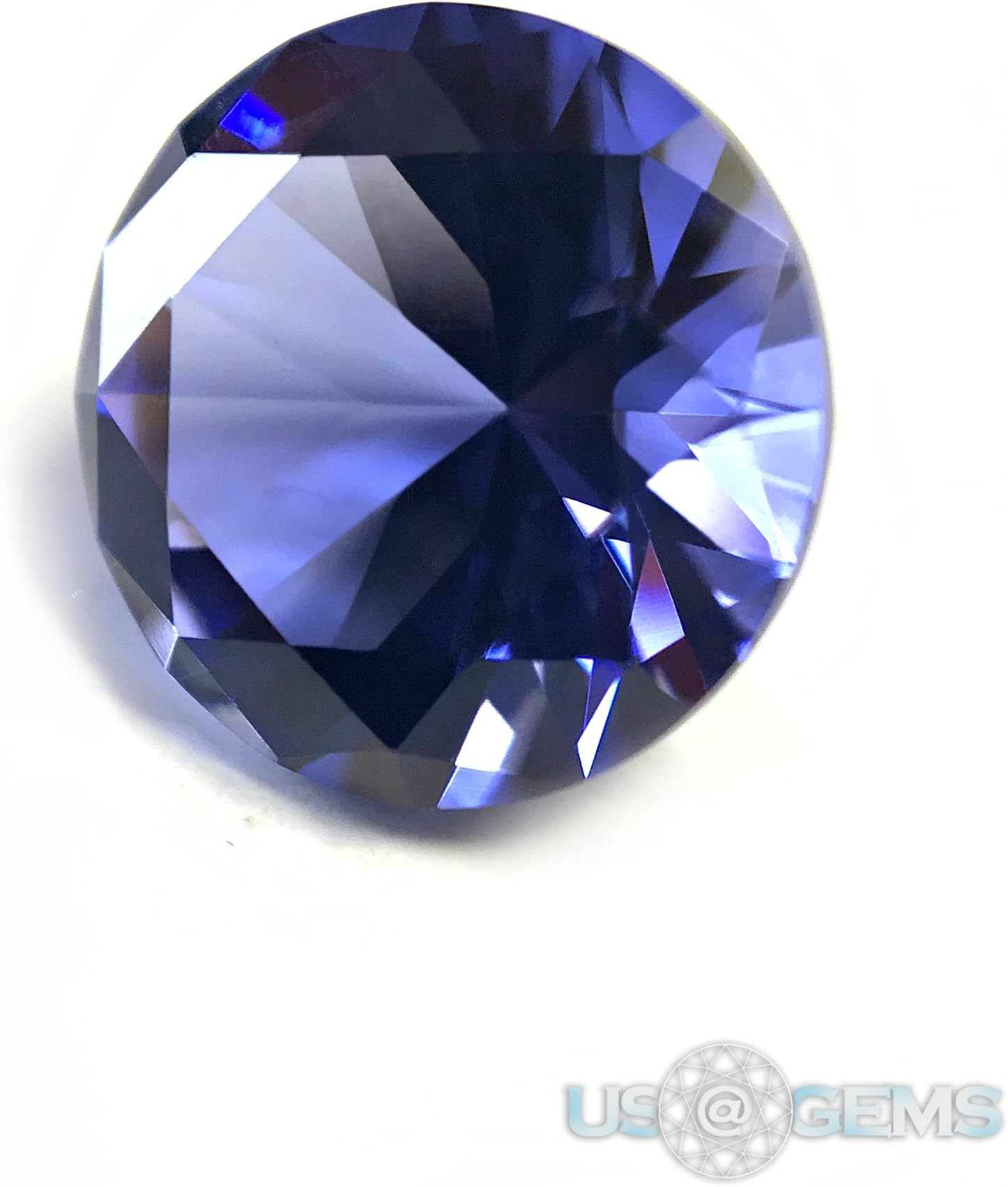 Tanzanite Violet-Blue #127/2. Round 9 mm. 2,7 ct. SIAMITE Created Gemstone US@