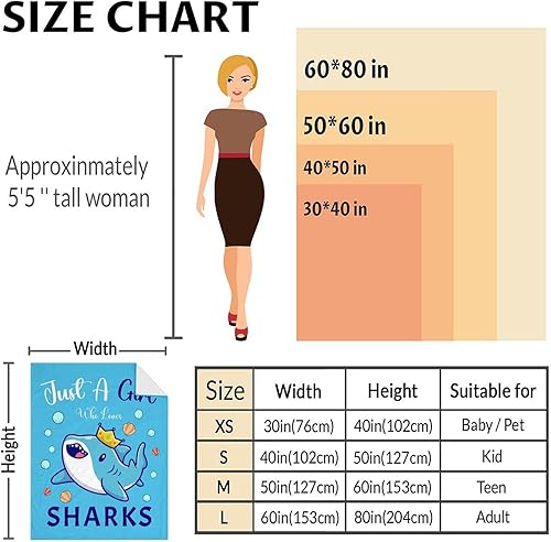 Miniatura 3 de Manta de tiburón para regalar – Manta de 40 x 50 pulgadas para adultos y niños, manta de felpa suave azul para sofá