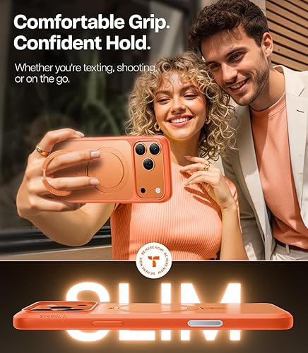 Vista 106 de TORRAS Funda Ostand ultra magnética para iPhone 15 Pro [compatible con MagSafe] [soporte resistente y soporte de anillo] grado mil, a prueba