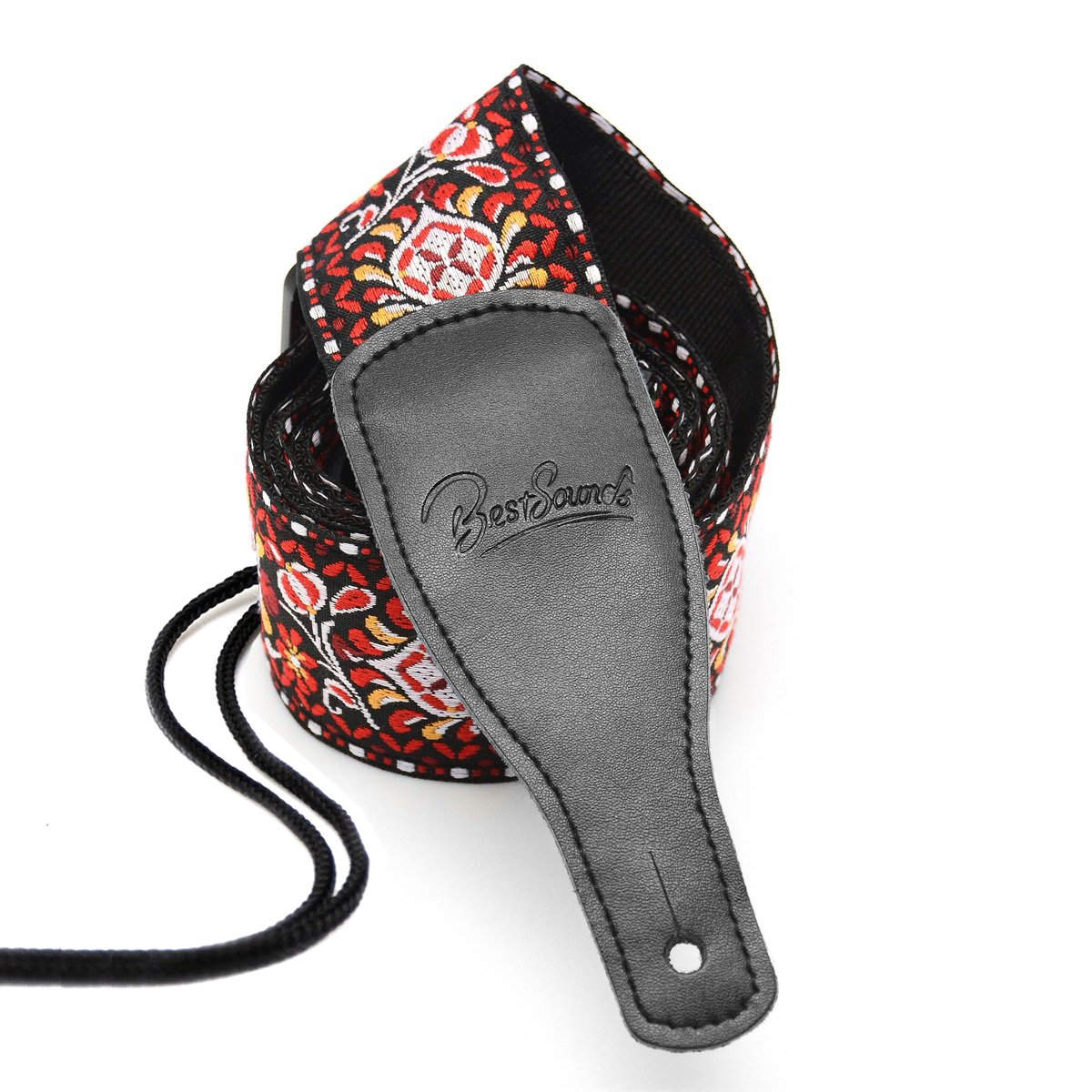 bestsounds Leder verstellbarer Gitarrengurt – Jacquard Gewebe Gitarrengurt für elektrische und akustische Gitarren HJGS-0D