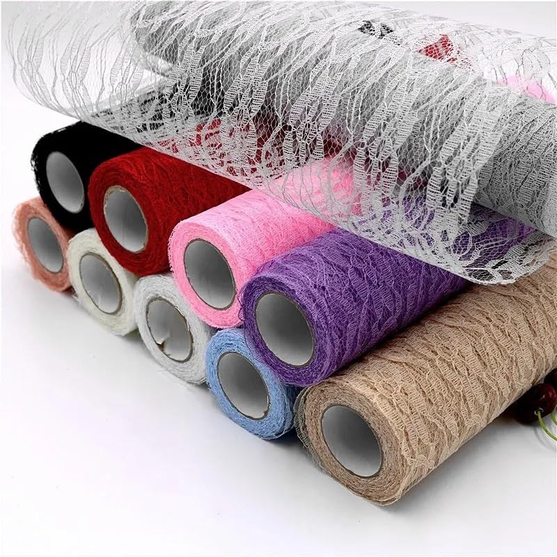 TüLl Meterware Tüllrolle for Hochzeitsfeierdekoration Tischläufer DIY Basteltischdecke Weihnachtsdekorationen(Gray,30 cm 25 Yards)