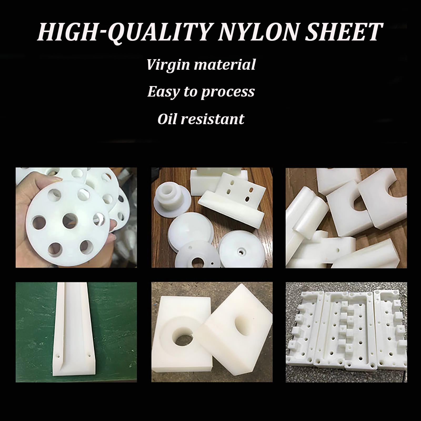 COYOUCO Lastra di Nylon Bianco 200mm × 250mm, Spessore Disponibile 2mm–30mm, per lavorazioni Fai-da-Te, Parti meccaniche e modellismo, 1 Pezzo,30mm