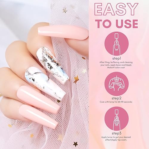 Miniatura 4 de Makartt Kit de esmalte de uñas de gel de 22 colores, color rosa, nude, con purpurina, regalo de belleza, gel de uñas de otoño con capa base