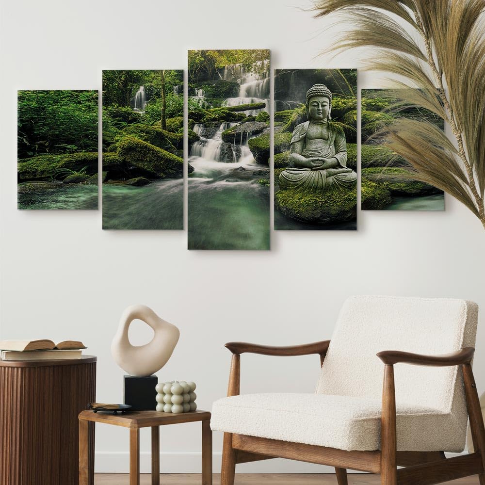 B&D XXL - Panneau Acoustique Mural, Tableau Décoration Nature 225x112 cm | Mousse Acoustique - 2,6 cm, Réduit les échos le salon, Décoration Murale Moderne 2-en-1, Toile tendue sur châssis en Bois