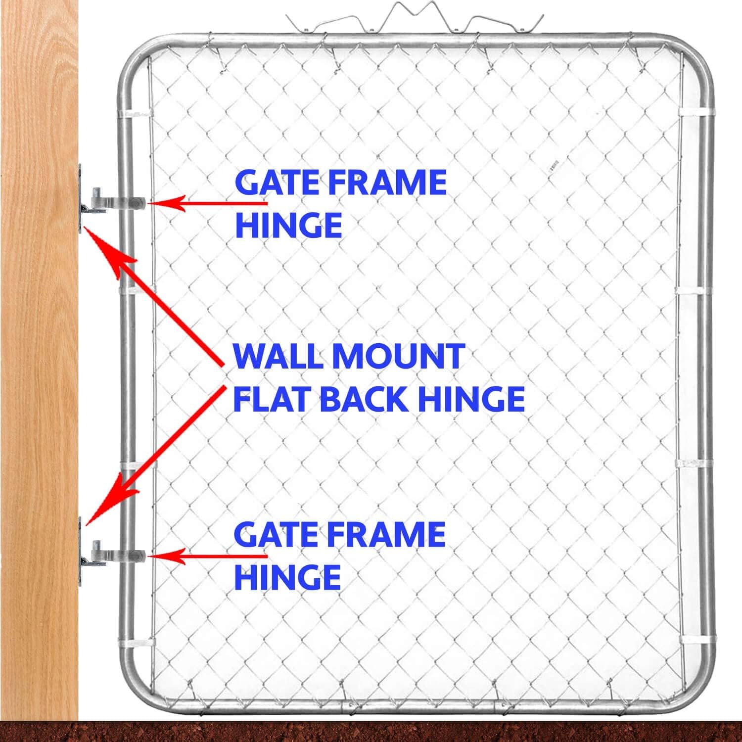 1-7/8" Chain Link Fence Gate Frame Hinge - Nut/Bolt Included for Hinge - CASE Qty 50