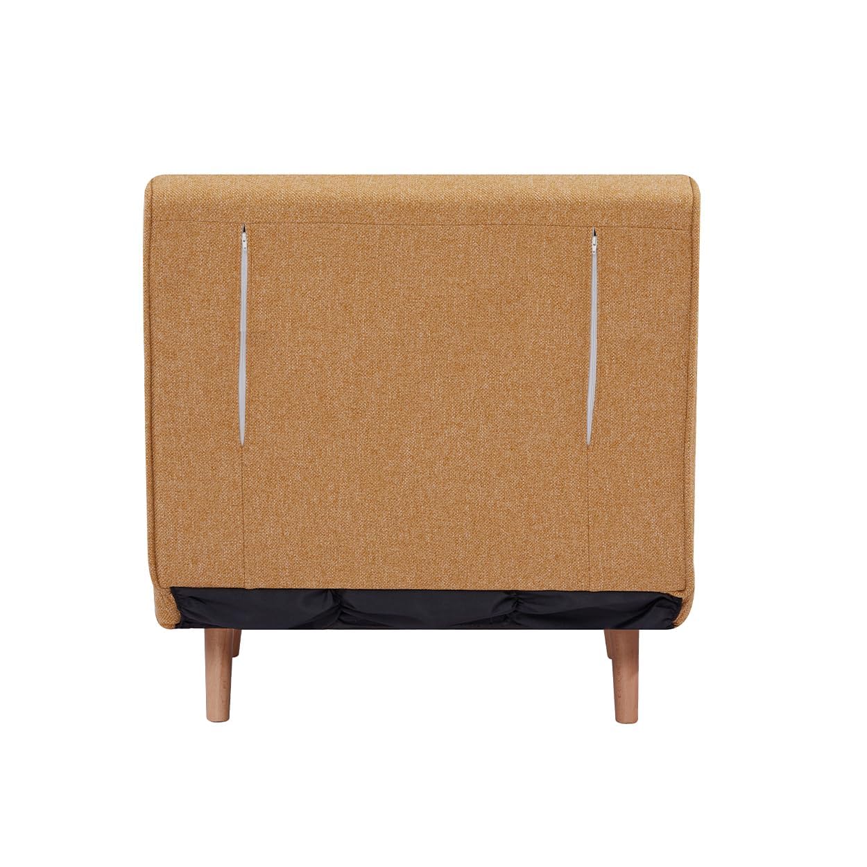 EVERGREENWEB Poltrona Letto Singolo con Cuscino Imbottito INCLUSO, Tessuto Giallo, Divano 1 Posto Salvaspazio Pieghevole, Pouf Poggiapiedi, Comodo Schienale Regolabile Clic Clac, Gambe in Legno, FOLDY