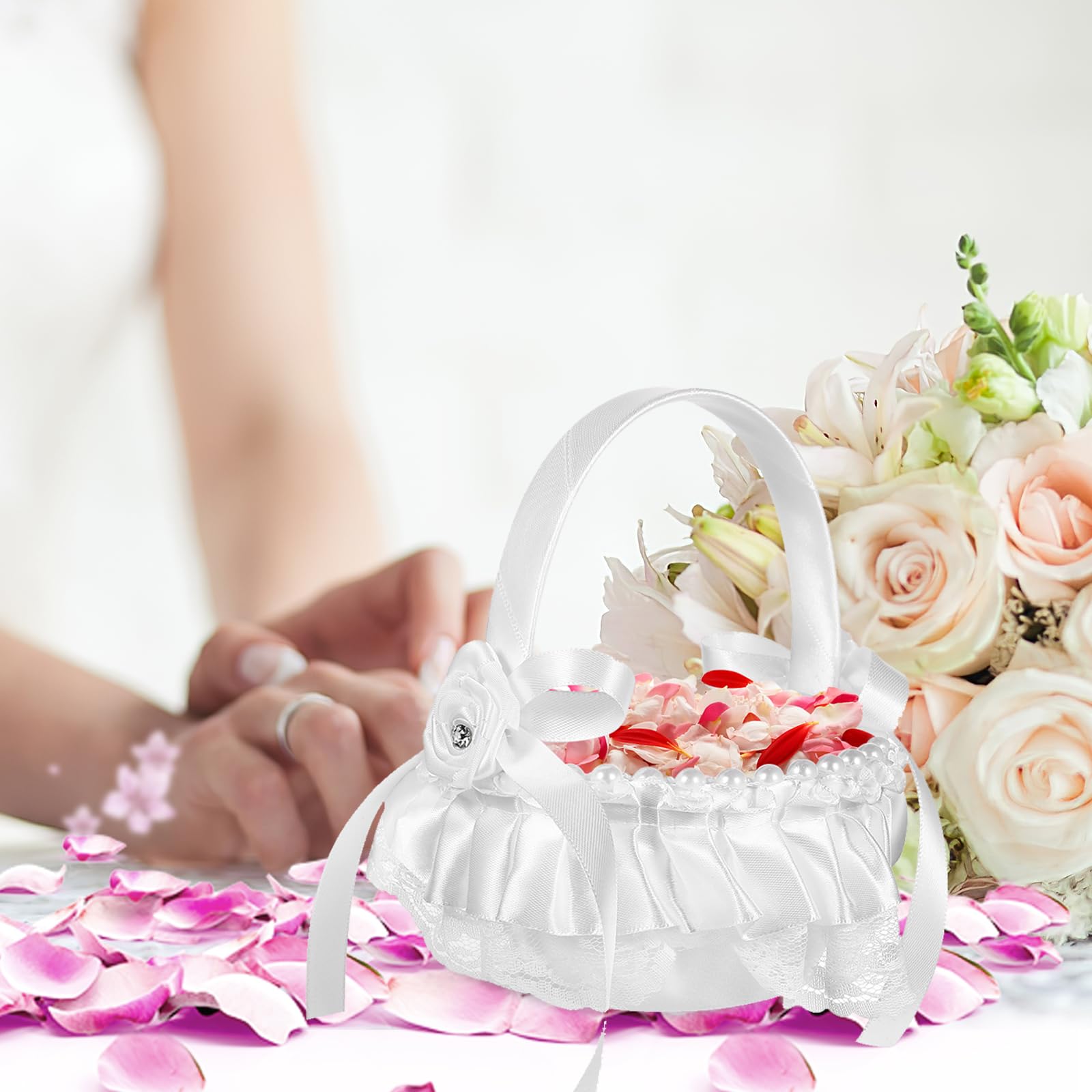 Lot de 4 corbeilles à fleurs pour mariage, mariage, cérémonie, fête