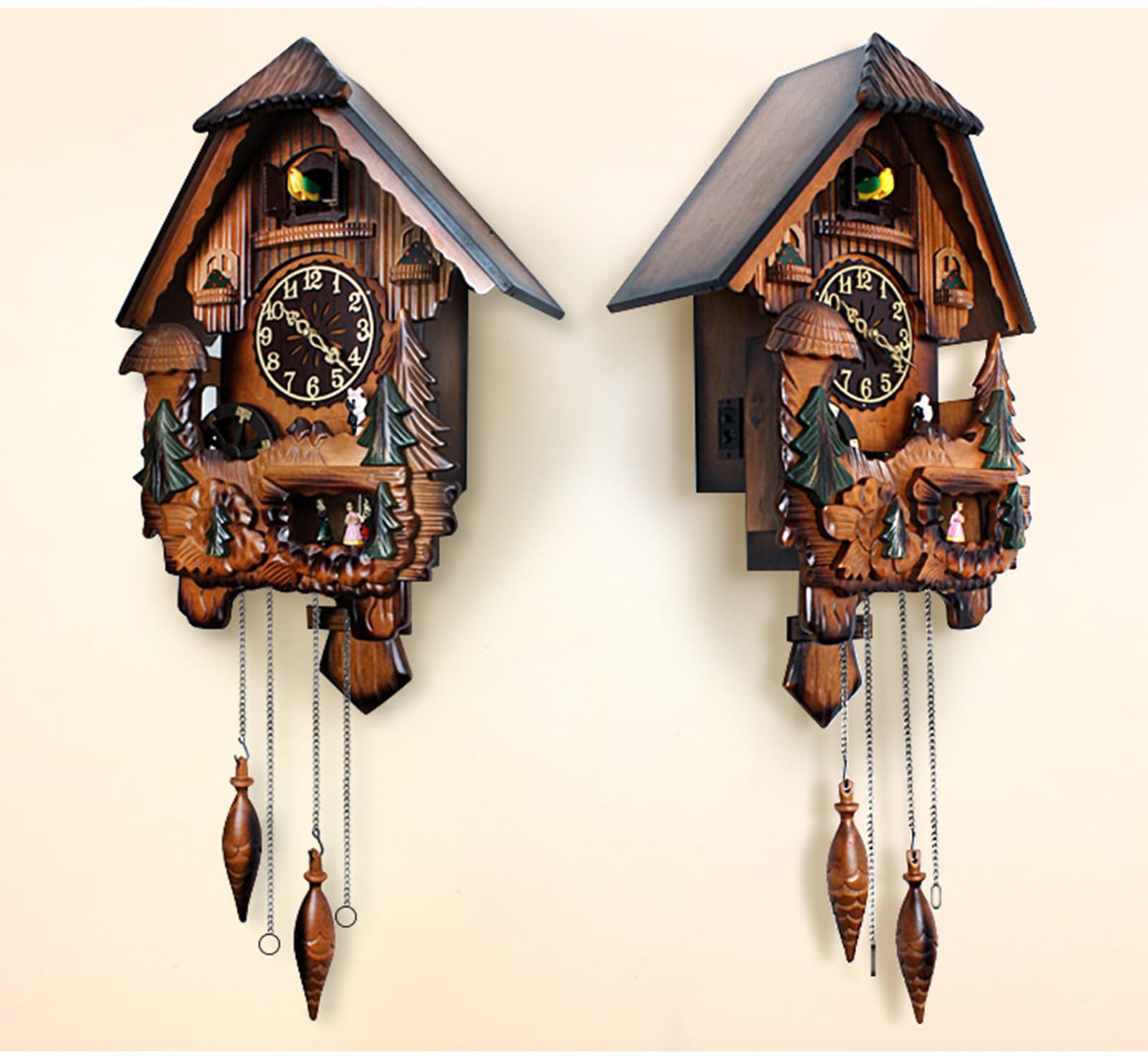 【動作確認済み】掛時計 鳩時計 牛の鳴き声 花の振り子 動作確認済み】掛時計 鳩時計 牛の鳴き声 花の振り子 動作確認