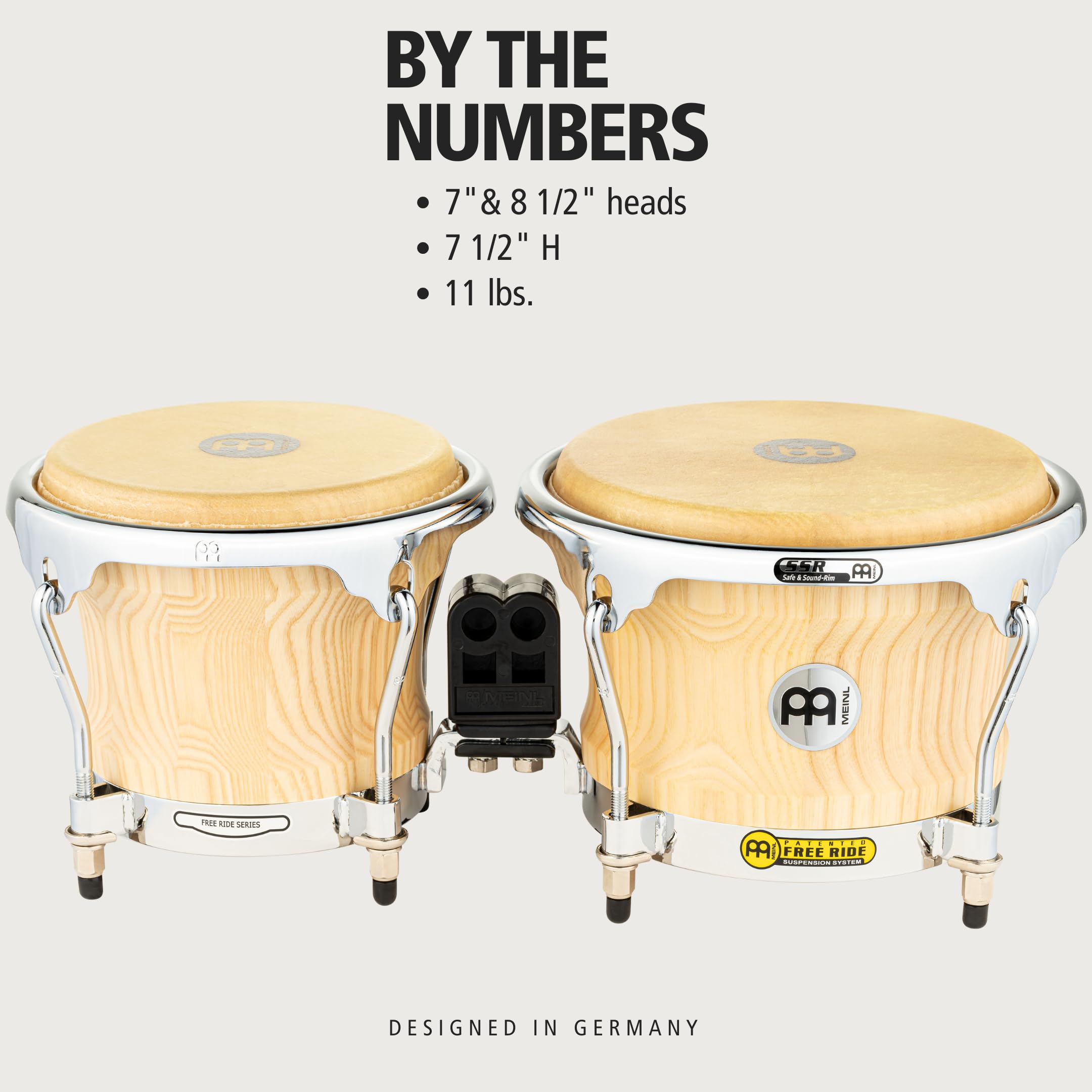 Meinl Percussion CS400AWA-M - Bongo de madera con parche natural