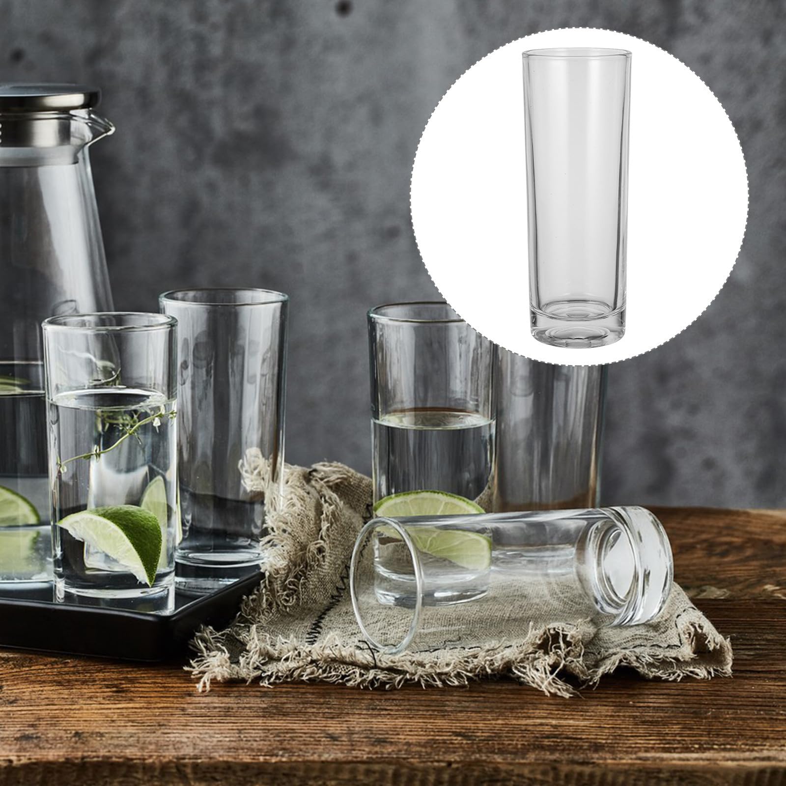 Set di 3 Bicchieri in Vetro Trasparente 143ml e 330ml | Tazze per Caffè, Tè e Succhi, Uso in Cucina o Ristorante, Design Semplice e Corpo Compatto