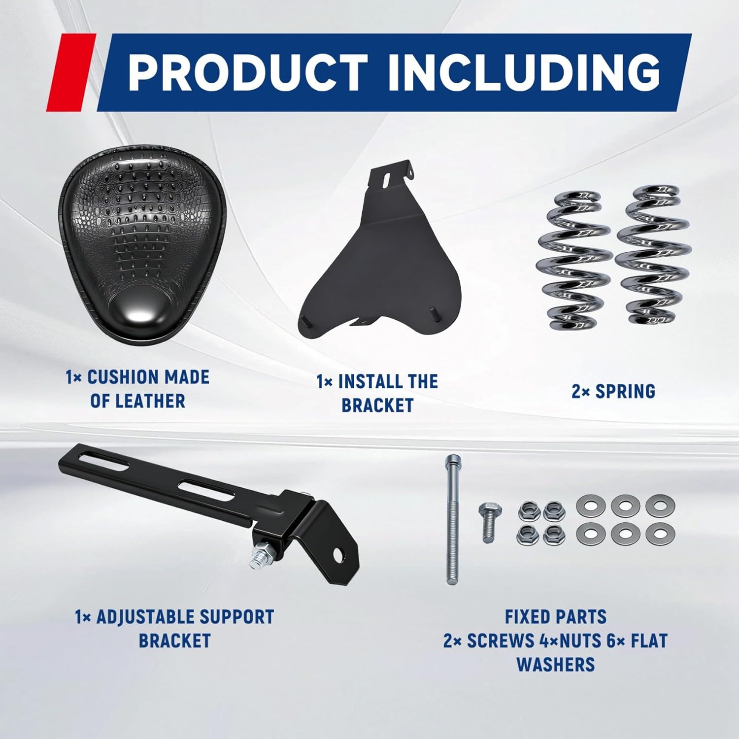 Motorcycle PU leather Solo Seat w/Seat Base Black Replacement for Honda ACE VT 1100 750 Suzuki Sportster Bobber Chopper